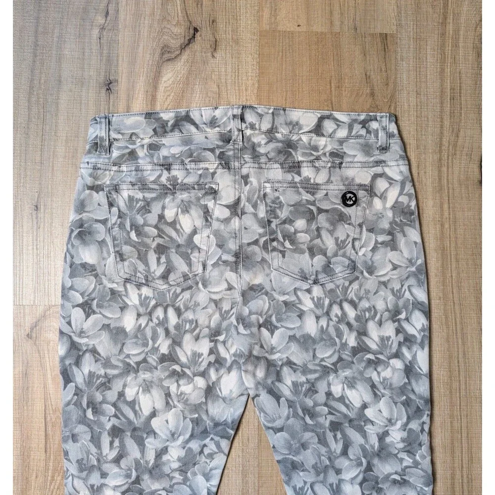 MK Michael Kors Wildflower Floral Skinny Jeans Size 4 Designer Preppy